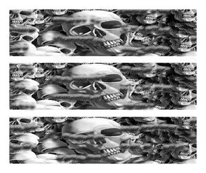 Happy Halloween Black and White Skulls Edible Cake Topper Image Strips ABPID07090