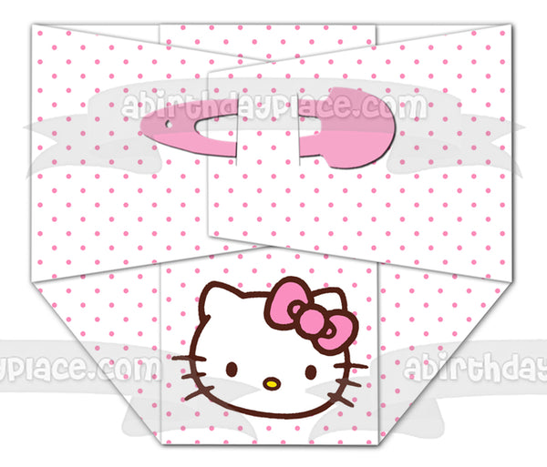 Baby Shower Pink Girl Hello Kitty Diaper Edible Cake Topper Image ABPID07144