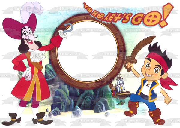 Jake and the Never Land Pirates Jake and Captain Hook Edible Cake Topper Image Frame ABPID07234
