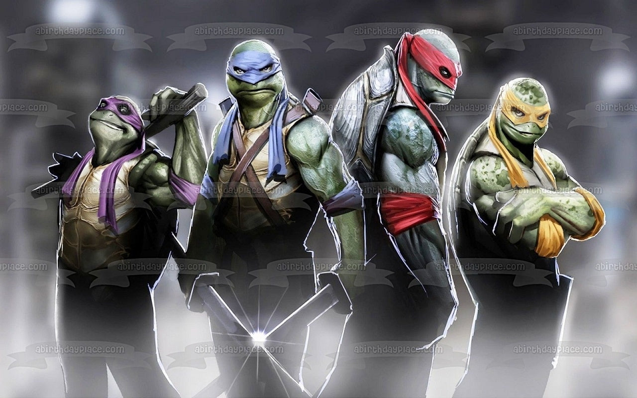 Tortugas Ninja Mutantes Adolescentes Donatello Michaelangelo Leonardo y Raphael Tmnt Imagen comestible para decoración de tarta ABPID07255 
