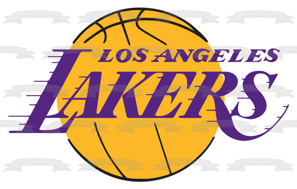 Los Angeles Lakers Logo NBA Basketball Edible Cake Topper Image ABPID07336