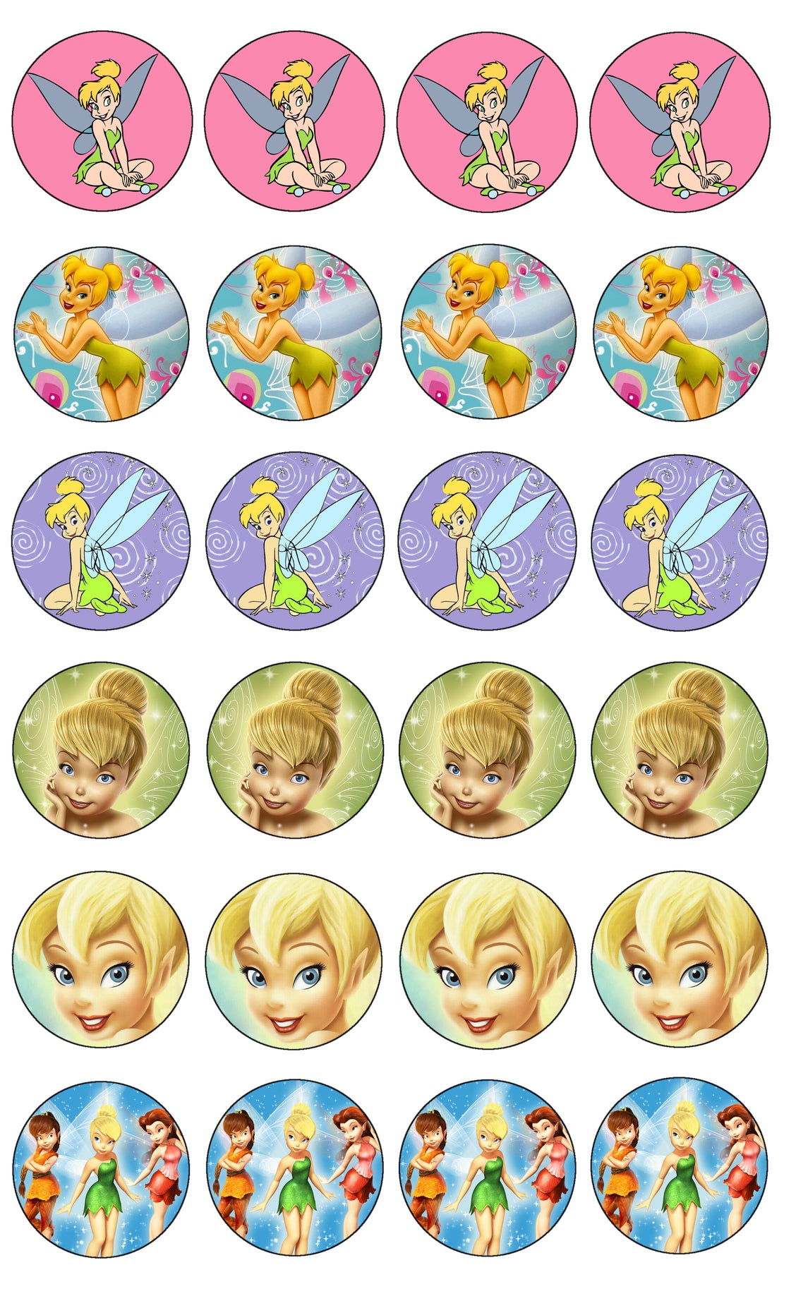 Tinkerbell Wings Flowers Fawn Rosetta Edible Cupcake Topper Images ABPID07406