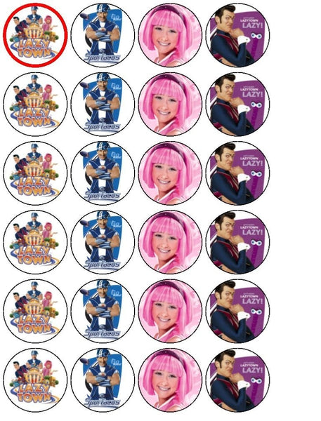 Lazy Town Stephanie Sportacus Robbie Rotten Edible Cupcake Topper Images ABPID07445