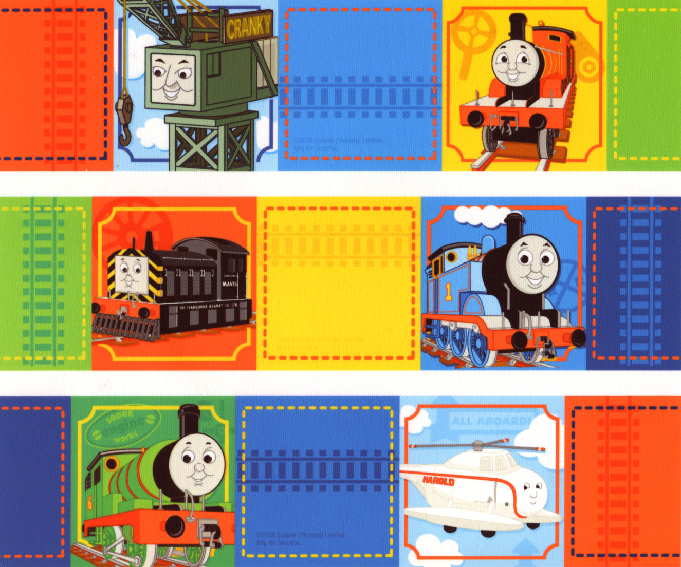 Thomas and Friends Percy Gordon James Cranky and Harold Edible Cake Topper Image Strips ABPID07497