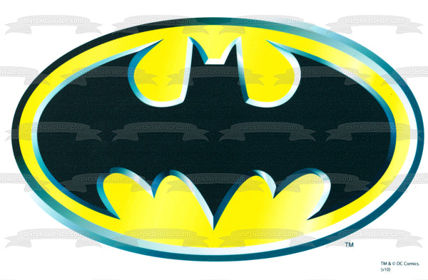 Batman Logo Edible Cake Topper Image ABPID07536