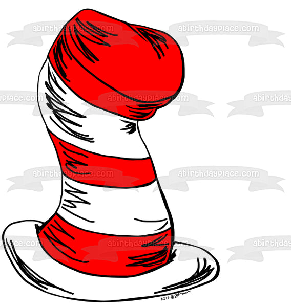 Dr. Seuss The Cat in the Hat Edible Cake Topper Image ABPID07626