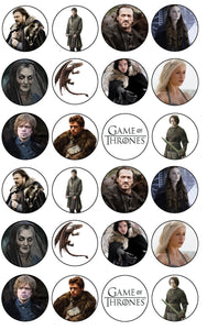 Game of Thrones Logo Daenerys Targaryen Jon Snow Tyrion Lannister Bronn Edible Cupcake Topper Images ABPID07752