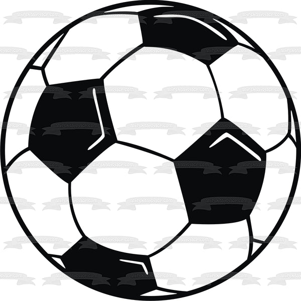 Soccer Ball Edible Cake Topper Image ABPID07757