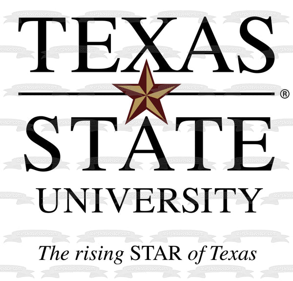 Texas State University Logo the Rising Star of Texas Edible Cake Topper Image ABPID07766