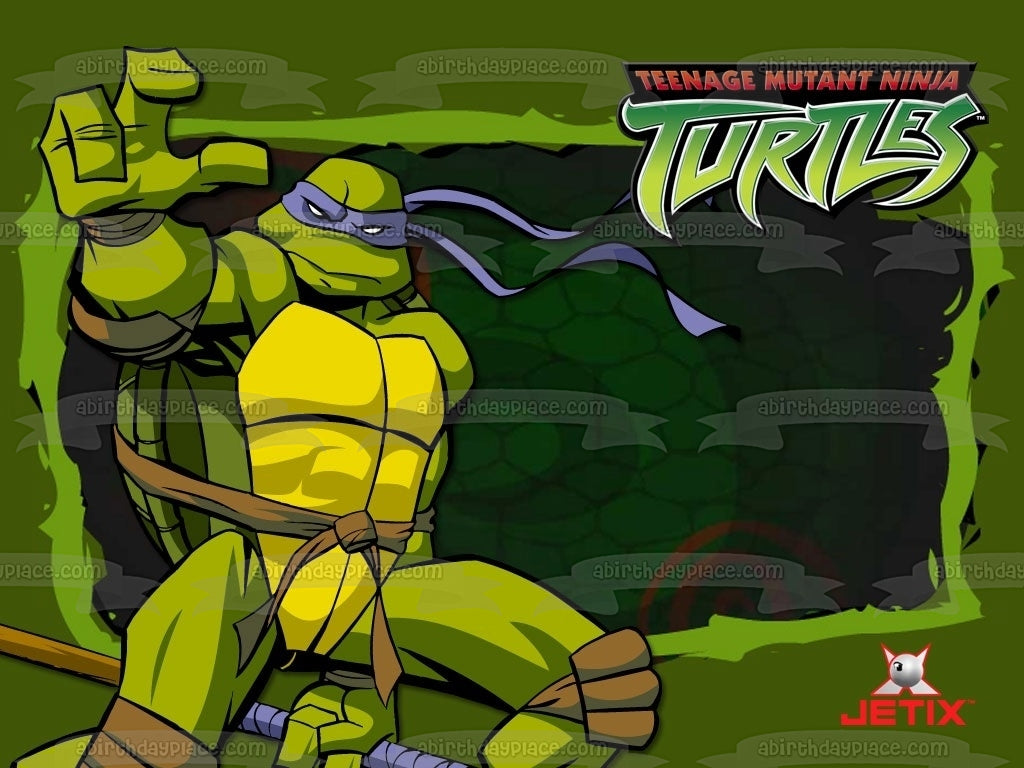 Teenage Mutant Ninja Turtles Logo Leonardo Edible Cake Topper Image ABPID07775