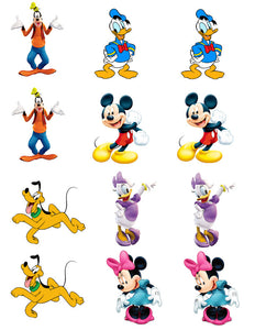 Mickey Mouse Clubhouse Minnie Mouse Goofy Pluto Donald Duck and Daisy Duck Edible Cupcake Topper Images ABPID07913