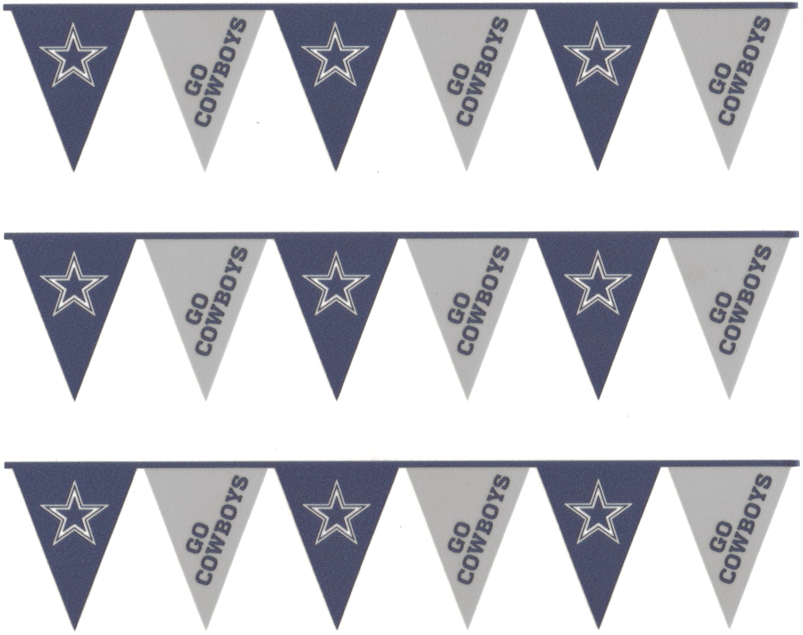 Dallas Cowboys Logo Football NFL Pennants Edible Cake Topper Image Strips ABPID07917