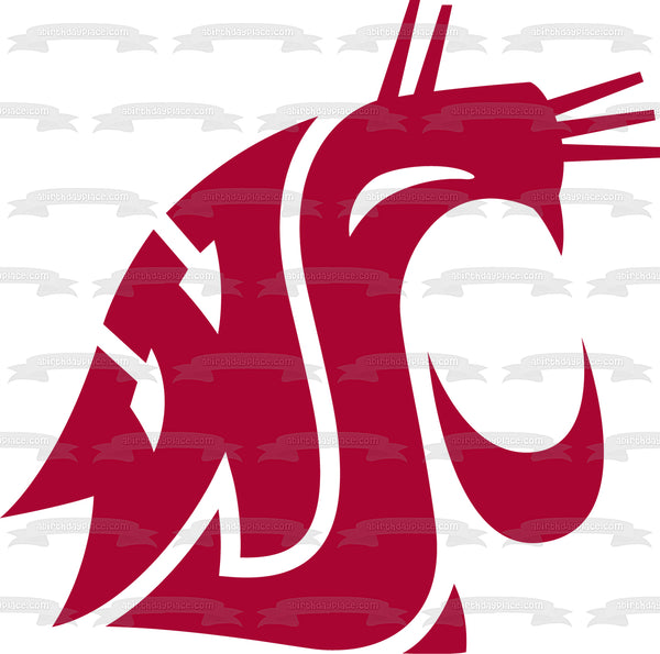Washington State University Cougars Logo Wsu NCAA Edible Cake Topper Image ABPID07950