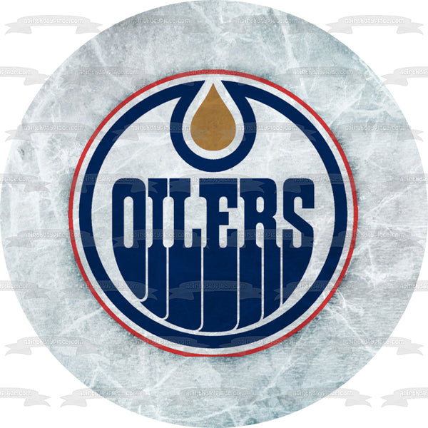 Edmonton Oilers Logo NHL National Hockey League Edible Cake Topper Image ABPID07995