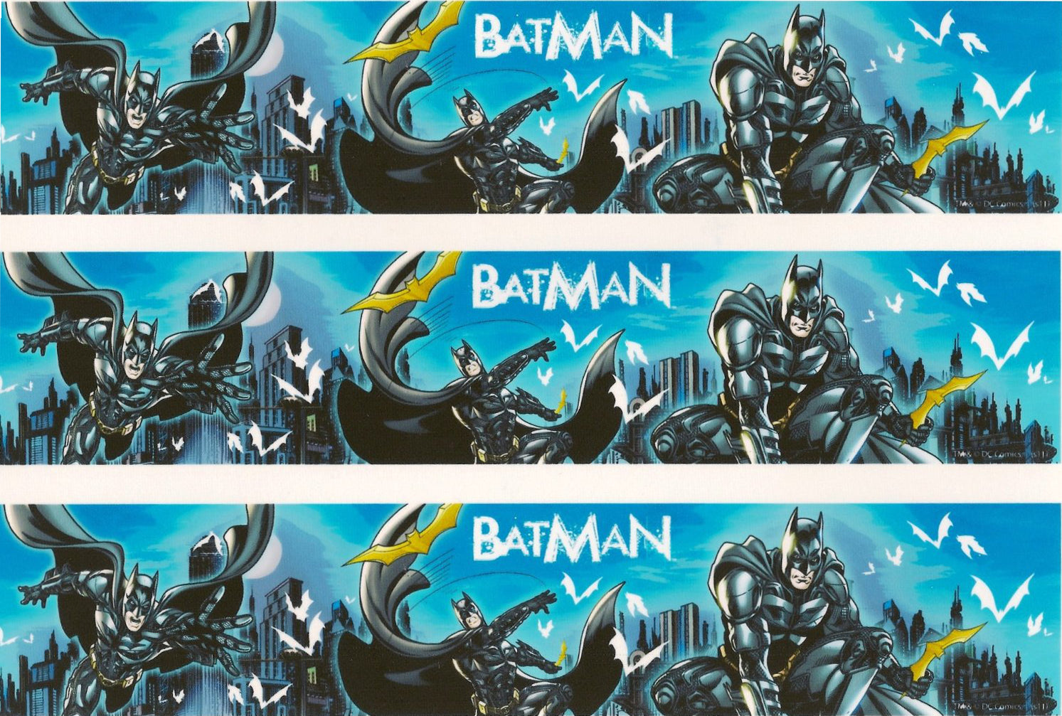 DC Comics Batman Flying Over Gotham City Edible Cake Topper Image Strips ABPID08116