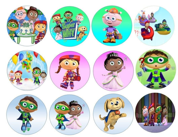Super Why Book Princess Pea Alpha Pig Little Red Riding Hood Woofster Edible Cupcake Topper Images ABPID08195