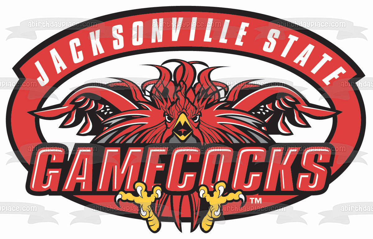 Jacksonville State University Gamecocks Logo NCAA Edible Cake Topper Image ABPID08221