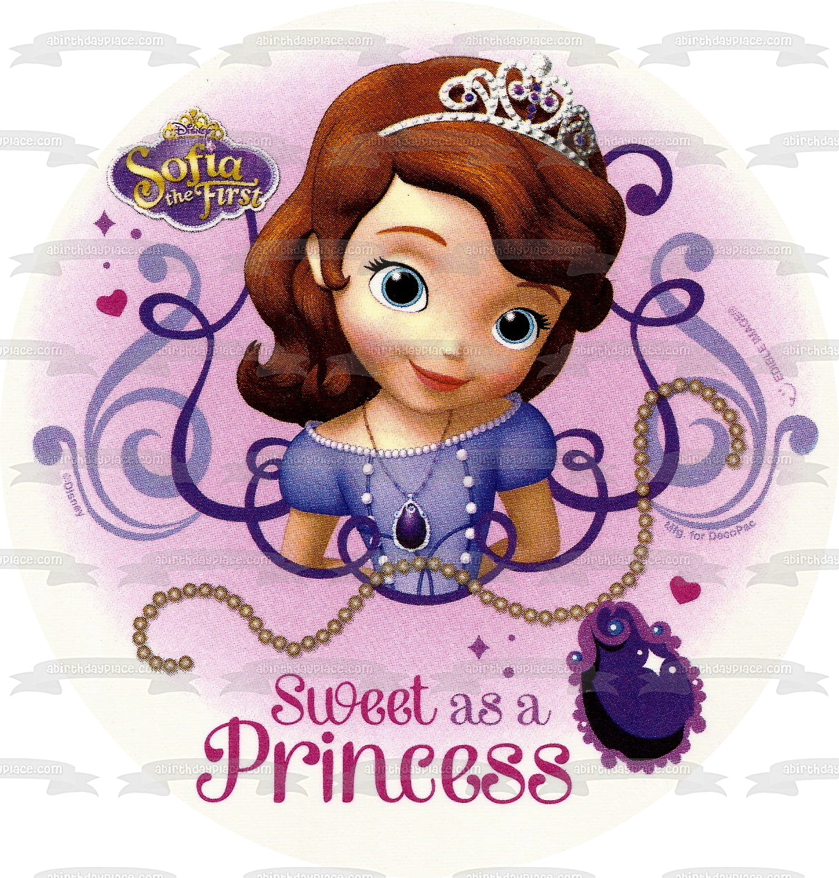 Sofia the First Sweet As a Princess Edible Cake Topper Image ABPID08285