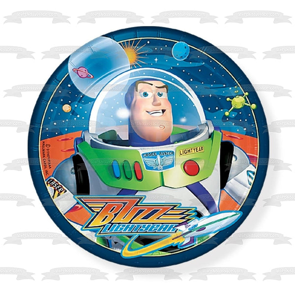 Toy Story Buzz Lightyear Planets Stars Edible Cake Topper Image ABPID08418