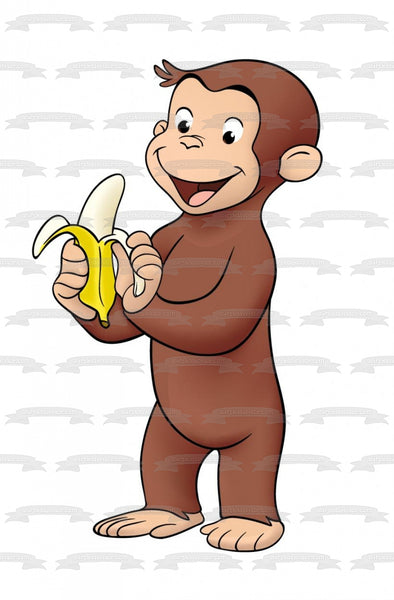 Curious George Banana Edible Cake Topper Image ABPID08510