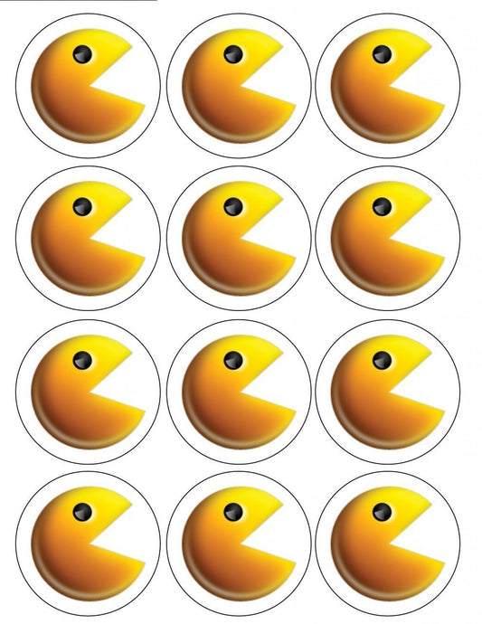 Pac Man Nemco Edible Cupcake Topper Images ABPID08524