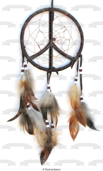 Native American Dream Catcher Feathers Edible Cake Topper Image ABPID08896