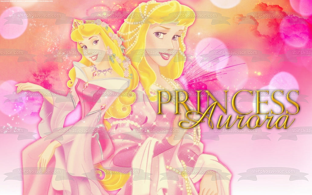 Disney Princess Aurora Sleeping Beauty Pink Dress Edible Cake Topper I – A  Birthday Place