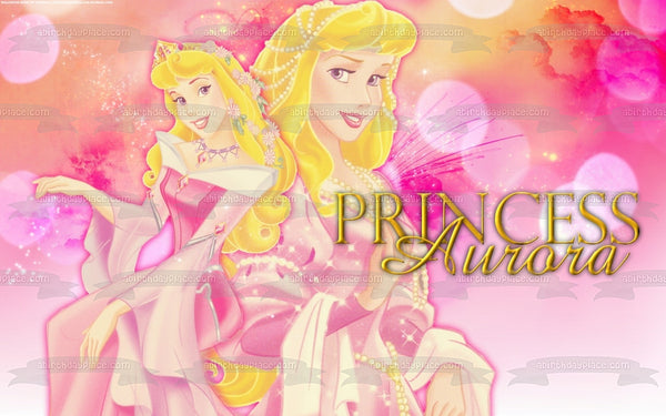 Disney Princess Aurora Sleeping Beauty Pink Dress Edible Cake Topper Image ABPID09087