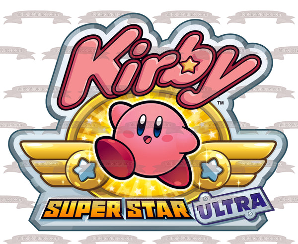 Kirby Super Star Ultra Pink Edible Cake Topper Image ABPID09095