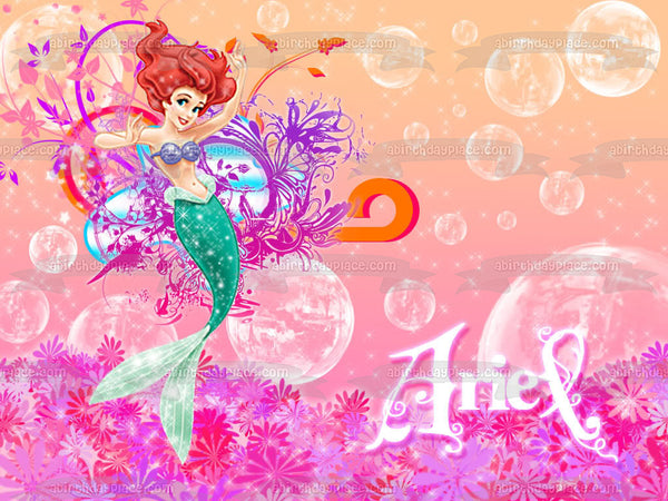 Disney Princess Ariel the Little Mermaid Edible Cake Topper Image ABPID09139