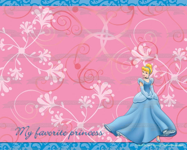 Disney Princess Cinderella My Favorite Princess Edible Cake Topper Image ABPID09171