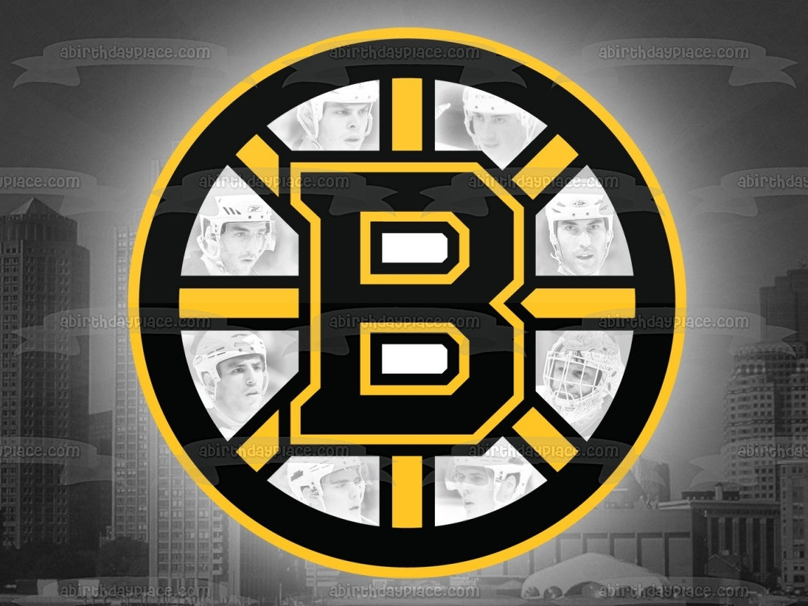 Boston Bruins Logo Professional Sports Ice Hockey Team Boston Massachusetts Atlantic Division Eastern Conference National Hockey League NHL Edible Cake Topper Image ABPID09182