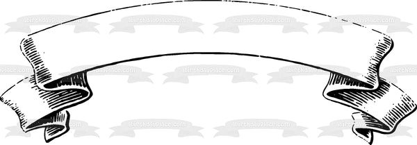 Empty Banner for Custom Message Edible Cake Topper Image ABPID09395