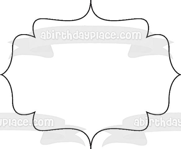 Black and White Bracket Frame Edible Cake Topper Image Frame ABPID09397