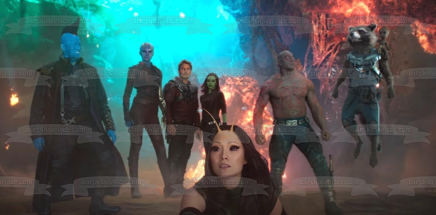 Guardians of the Galaxy Rocket Racoon Yondu Gamora Thanos Edible Cake Topper Image ABPID10139