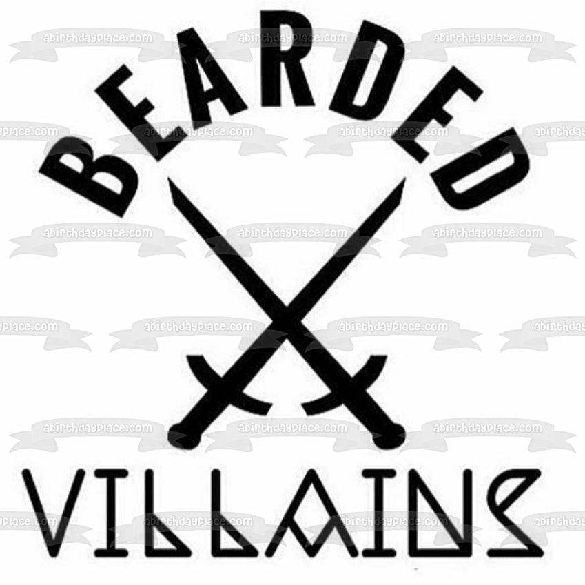 Bearded Villans Logo Edible Cake Topper Image ABPID10211 – A Birthday Place