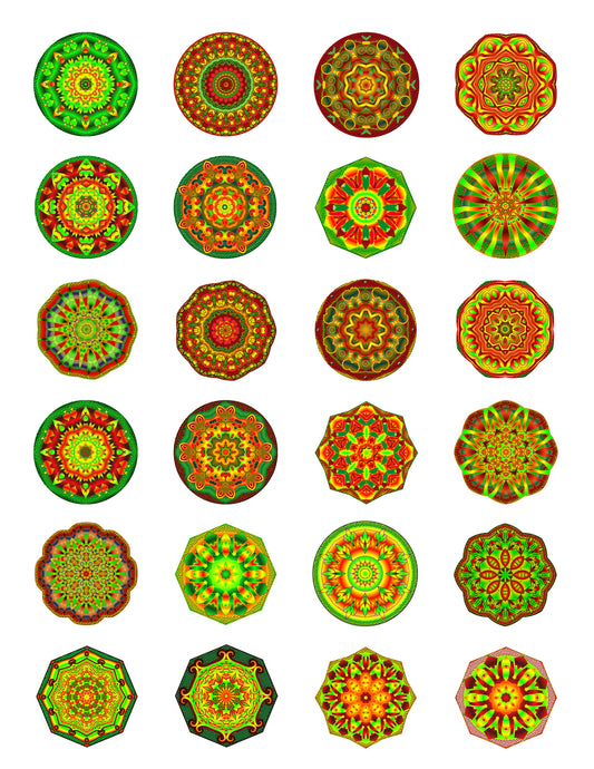 Kaleidoscope Images Assorted Edible Cupcake Topper Images ABPID10547