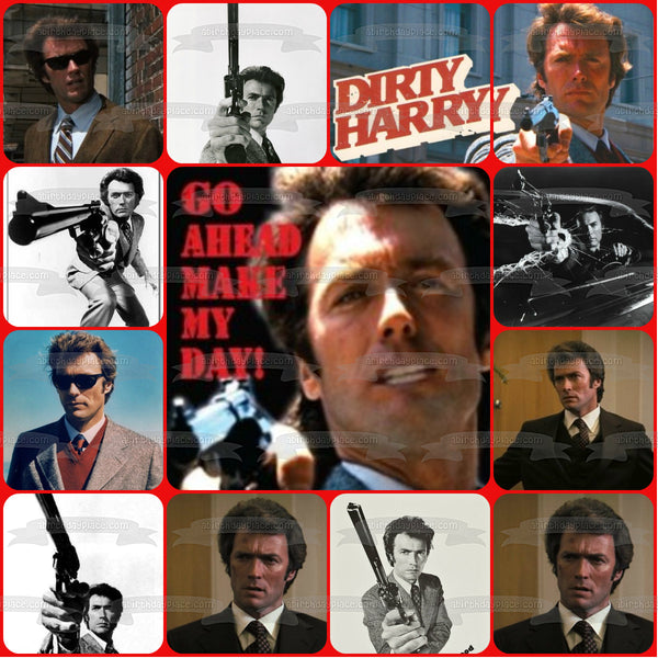 Dirty Harry Clint Eastwood Assorted Pictures Edible Cake Topper Image ABPID10902