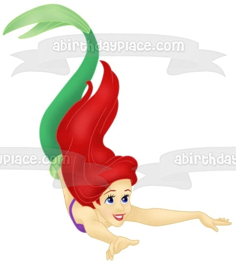 Disney the Little Mermaid Ariel Swimming Edible Cake Topper Image ABPID11186