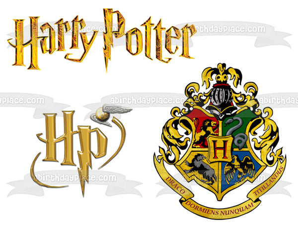 Harry Potter Assorted Logo's Edible Cake Topper Image ABPID11261
