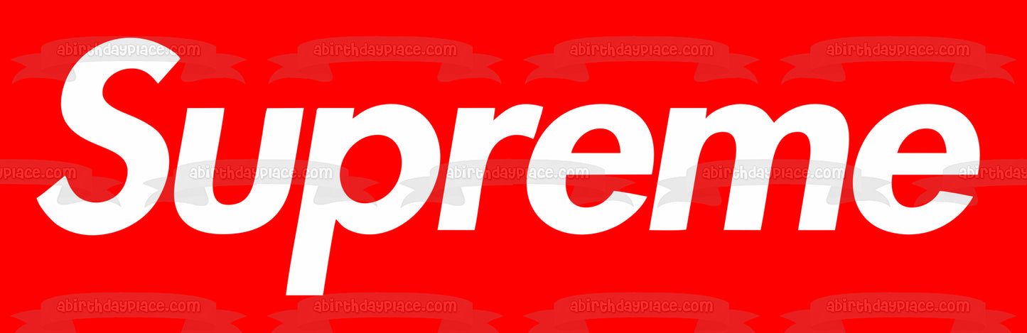 Supreme Logo Clothing Store New York Edible Cake Topper Image ABPID11267