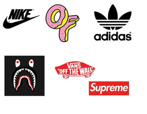 Assorted Retailers Logos Nike Adidas Supreme Vans Zumiez Bape Edible Cupcake Topper Images ABPID11319