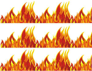 Red and Orange Flames Edible Cake Topper Image Strips ABPID11408