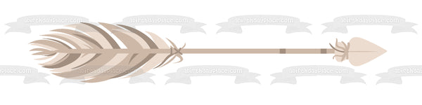 Grey Blush Tribal Arrow Feathers Edible Cake Topper Image ABPID11441