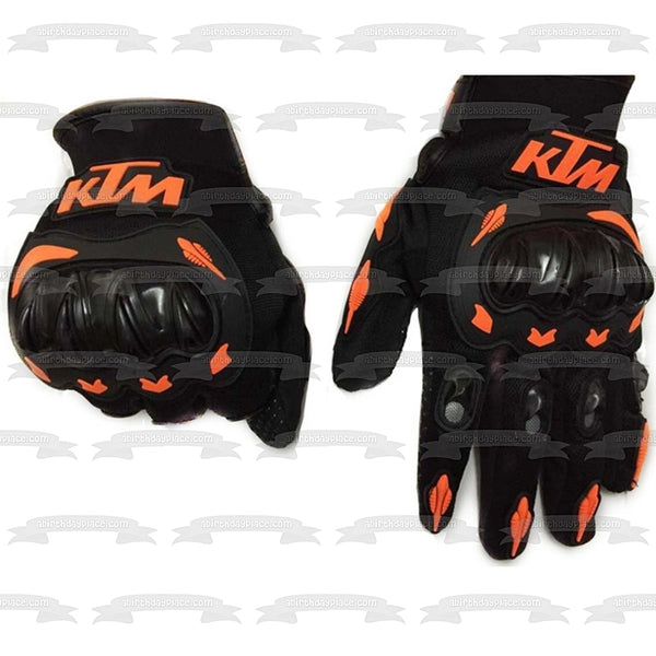 Ktm Bike Gloves Edible Cake Topper Image ABPID11522