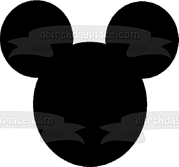 Disney Mickey Mouse Head Silhouette Edible Cake Topper Image ABPID11693