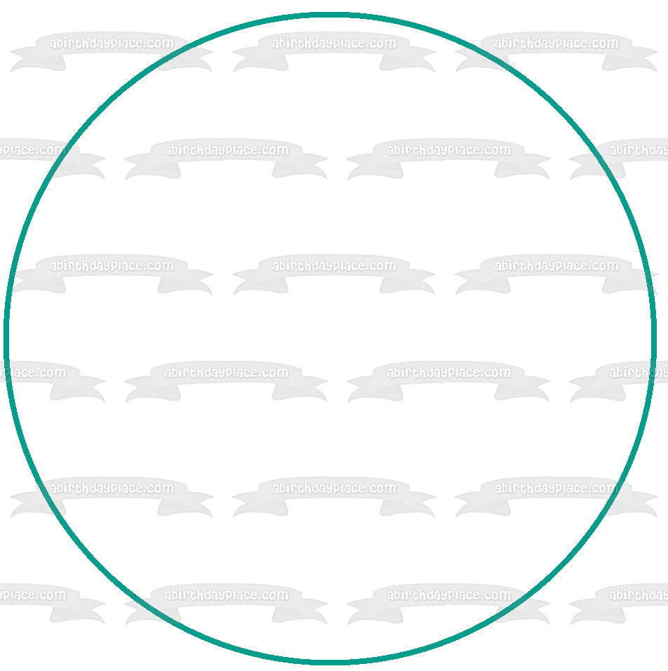 Green Circle Outline Edible Cake Topper Image ABPID11737