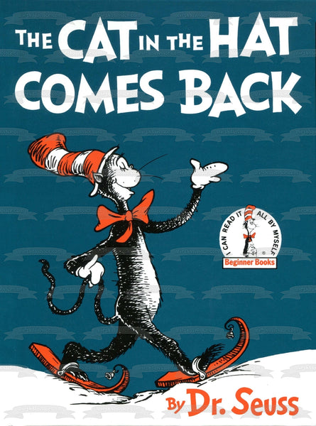 Dr. Seuss The Cat in the Hat Comes Back Book Cover Edible Cake Topper Image ABPID11881