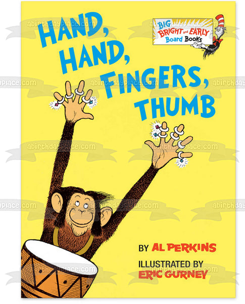 Dr. Seuss Hand Hand Fingers Thumb Book Cover Edible Cake Topper Image ABPID11884
