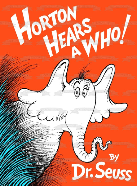 Dr. Seuss Horton Hears a Who Book Cover Edible Cake Topper Image ABPID11893